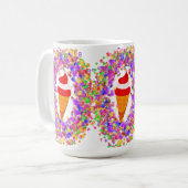 Rainbow Confetti Swirl Ice Cream Kaffeetasse (Vorderseite Links)