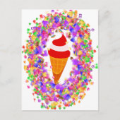 Rainbow Confetti Swirl Ice Cream Postkarte (Vorderseite)