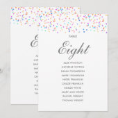 Rainbow Confetti Tischnummer Seekarte (Vorne/Hinten)