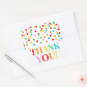 Rainbow Confetti Vielen Dank Quadratischer Aufkleber (Umschlag)