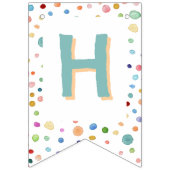 Rainbow Confetti Watercolor Dots Jagdflagge Wimpelkette (Zweite Fahne)