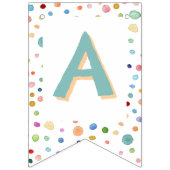 Rainbow Confetti Watercolor Dots Jagdflagge Wimpelkette (Dritte Fahne)