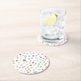 Rainbow Confetti Watercolor Dots Paper Untersetzer