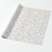 Rainbow Confetti Watercolor Dots Wrapping Paper Geschenkpapier (Ungerollt)