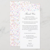 Rainbow Confetti Wedding Danke Platzkarte Menükarte (Vorne/Hinten)