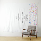 Rainbow Confetti Wedding Foto Hintergrund Wandteppich (Beispiel (Horizontal))