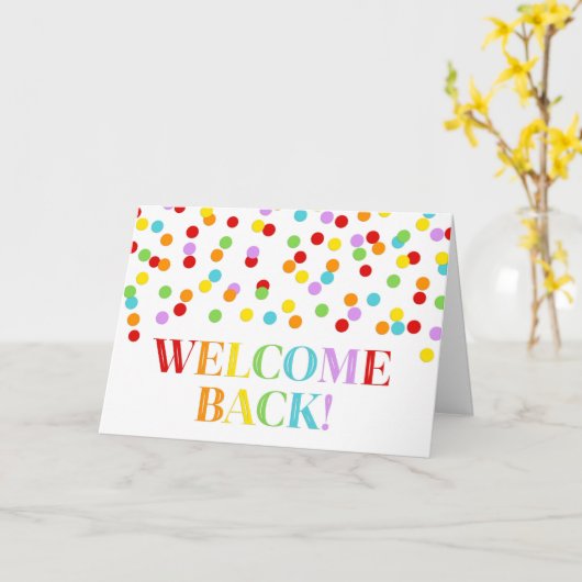 Rainbow Confetti Welcome Back Card Karte (Gelbe Blume)