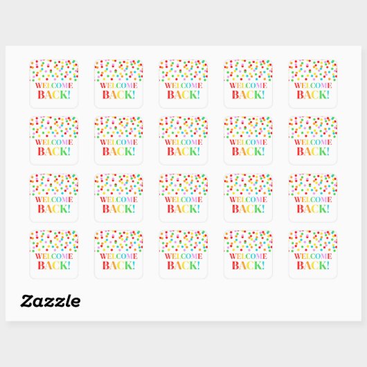 Rainbow Confetti Welcome Back Sticker (Blatt)