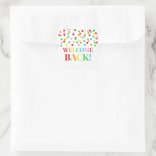 Rainbow Confetti Welcome Back Sticker (Tasche)