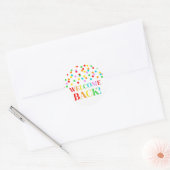 Rainbow Confetti Welcome Back Sticker (Umschlag)
