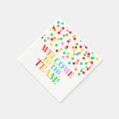 Rainbow Confetti Willkommen im Team Serviette (Ecke)