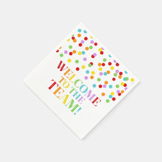 Rainbow Confetti Willkommen im Team Serviette (Ecke)