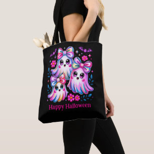 Rainbow Coquette Ghosts Hot Pink Happy Halloween Tasche