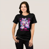 Rainbow Coquette Ghosts Hot Pink Happy Halloween Tri-Blend Shirt (Vorderseite voll)