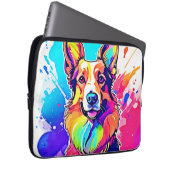 Rainbow Corgi: Pop Art Puppy Joy Laptopschutzhülle (Vorne Rechts)