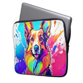 Rainbow Corgi: Pop Art Puppy Joy Laptopschutzhülle (Vorderseite Links)