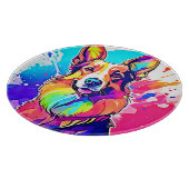 Rainbow Corgi: Pop Art Puppy Joy Schneidebrett (Ecke)