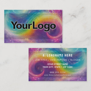 Rainbow Cosmic Galaxy Artisan Company Logo  Visitenkarte