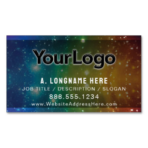 Rainbow Cosmic Galaxy Stars Artisan Company Logo Magnetische Visitenkarte