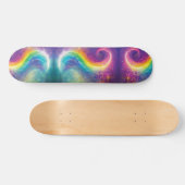 Rainbow Cosmic Galaxy Yin Yang Ocean Waves Sk8r Skateboard (Horizontal)