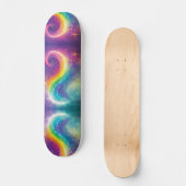Rainbow Cosmic Galaxy Yin Yang Ocean Waves Sk8r Skateboard (Vorderseite)