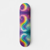Rainbow Cosmic Galaxy Yin Yang Ocean Waves Sk8r Skateboard (Vorne)