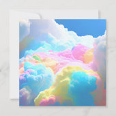 Rainbow Cotton Candy Clouds Classic Einladung (Vorderseite)