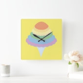 Rainbow Cotton Candy Quadratische Wanduhr (Zuhause)