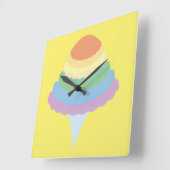Rainbow Cotton Candy Quadratische Wanduhr (Winkel)