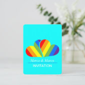 Rainbow Couple Einladung (Stehend Vorderseite)