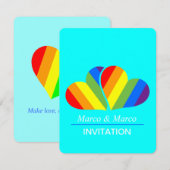 Rainbow Couple Einladung (Vorne/Hinten)