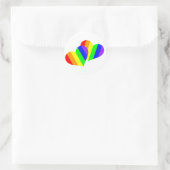 Rainbow Couple Hearts Runder Aufkleber (Tasche)