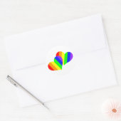 Rainbow Couple Hearts Runder Aufkleber (Umschlag)