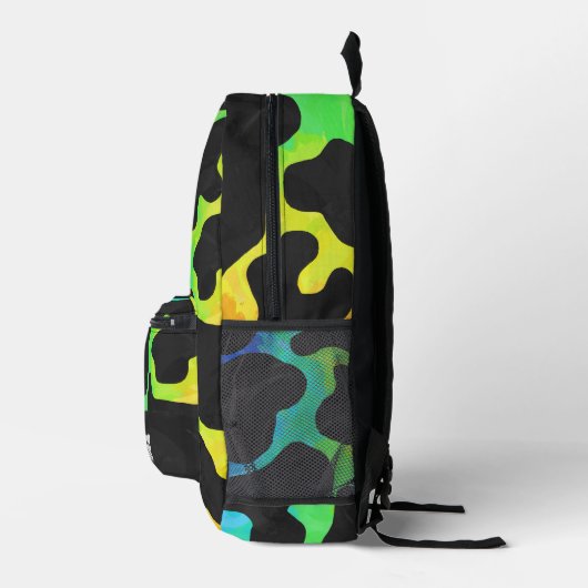 Rainbow Cow Muster Monogramm Bedruckter Rucksack (Rechts)