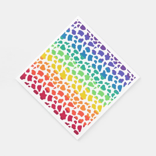 Rainbow Cow Pattern Serviette (Ecke)