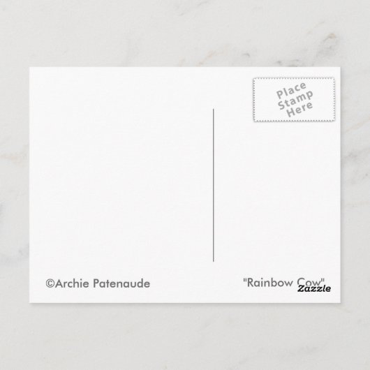 Rainbow Cow Postkarte (Rückseite)