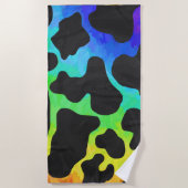 Rainbow Cow Print Strandtuch (Vorderseite)