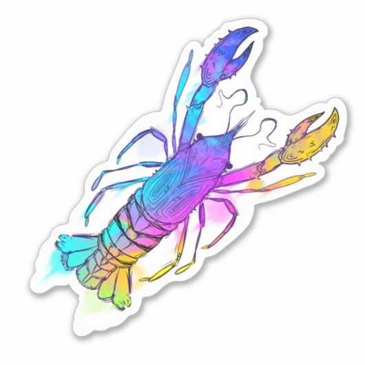 Rainbow Crawfish Sticker (Vorderseite)