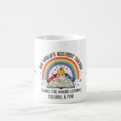 Rainbow Crayon Apple Worlds Greatest Teacher Kaffeetasse (Mittel)