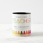 Rainbow Crayon Colors - Geschenk für den weltbeste Zweifarbige Tasse (Mittel)