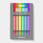 Rainbow Crayon Hall Pass Abzeichen Ausweis (Rückseite)