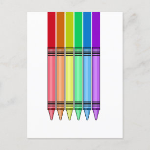 Rainbow Crayon Postkarte