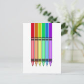 Rainbow Crayon Postkarte (Stehend Vorderseite)