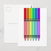 Rainbow Crayon Postkarte (Vorne/Hinten)