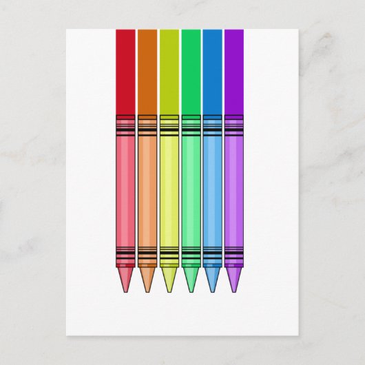 Rainbow Crayon Postkarte (Vorderseite)
