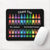 Rainbow Crayon von der Black Colorful World Mousepad (Mit Mouse)