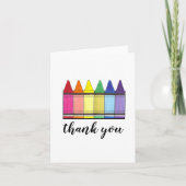 Rainbow Crayons Art Supplier Teacher Danke (Vorderseite)