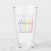 Rainbow Crayons Art Teacher School Artist Glas (Rückseite)