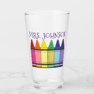 Rainbow Crayons Art Teacher School Artist Glas