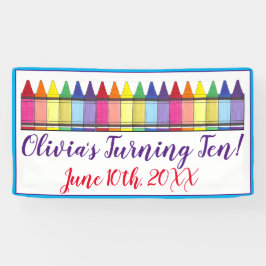 Rainbow Crayons Artist Art Child's Geburtstagspart Banner